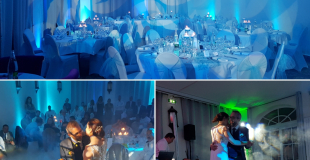 Mise en lumière salle de réception et nuage de fumé lourde