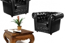 location canape chesterfield en cuir noir