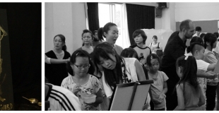 Teach class of glitter painting to japanese children on Nippon Tv