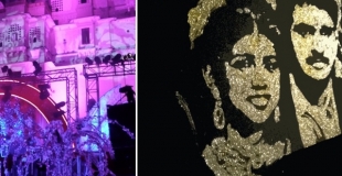 Glitter painting for indian wedding