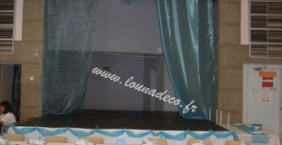tenture organza turquoise