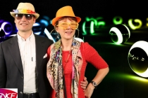 Fond vert avec la borne