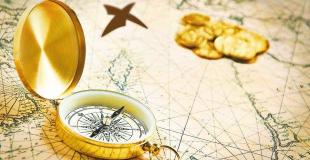 Boussole et carte pour chasse au Trésor Adulte