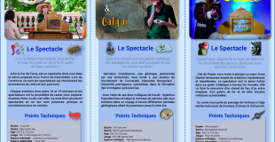 Description détaillée des trois spectacles de la compagnie